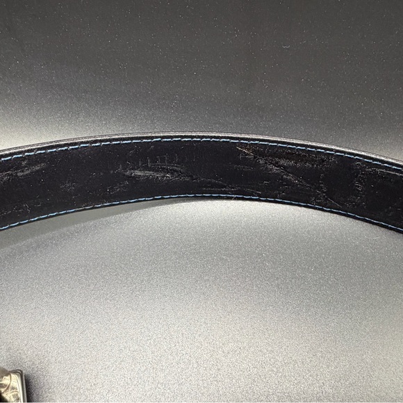 Versace Verrsa V2 Adjustable Leather Belt - Dark Navy - Size 44/110 - Picture 7 of 12
